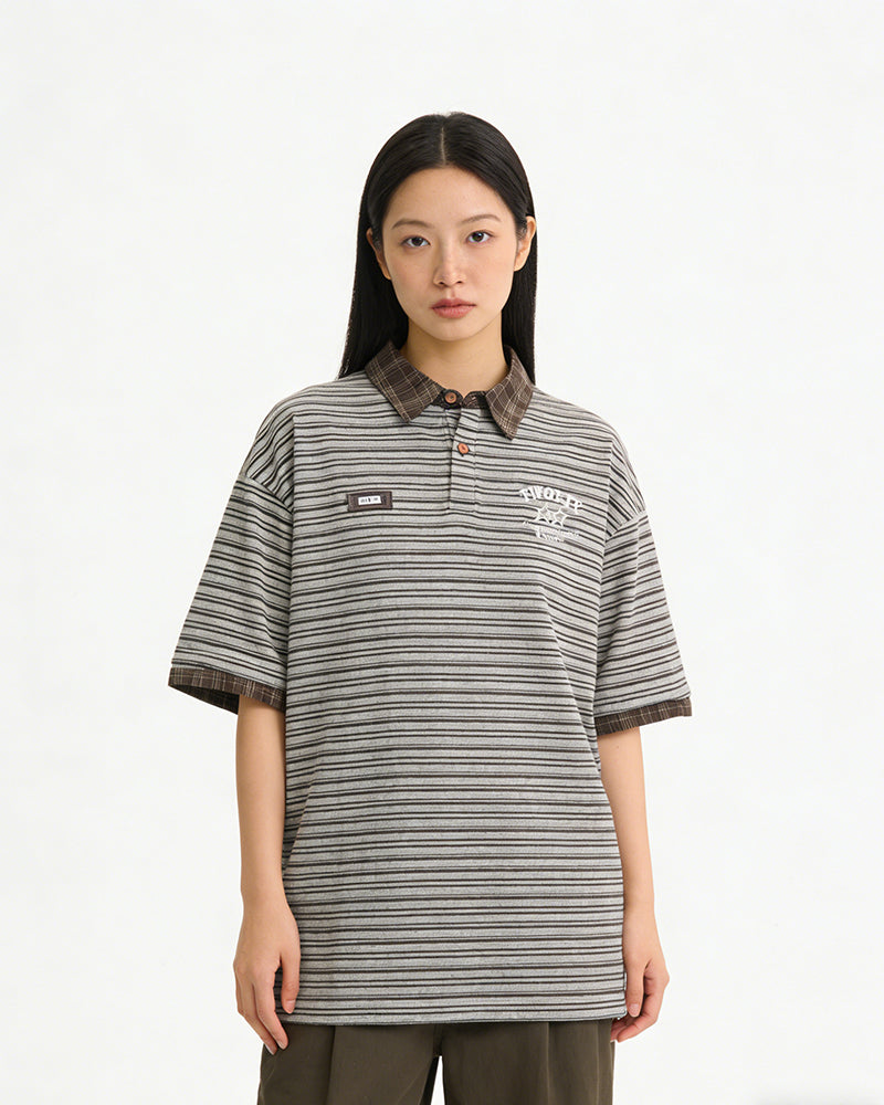 Striped short sleeves