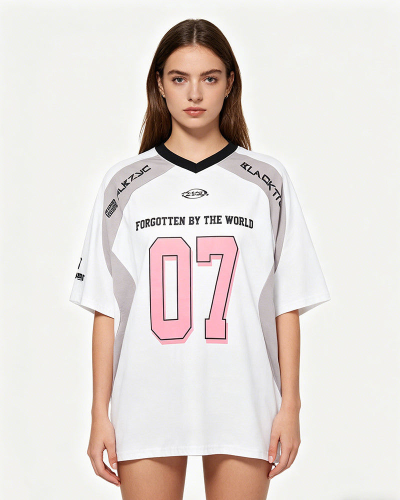 Sports style patchwork short sleeves