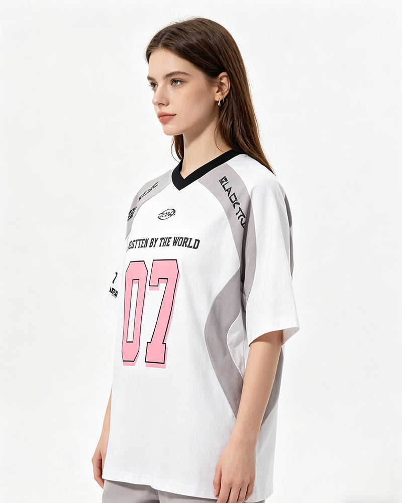 Sports style patchwork short sleeves