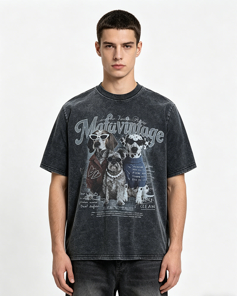 Retro casual short-sleeved shirt