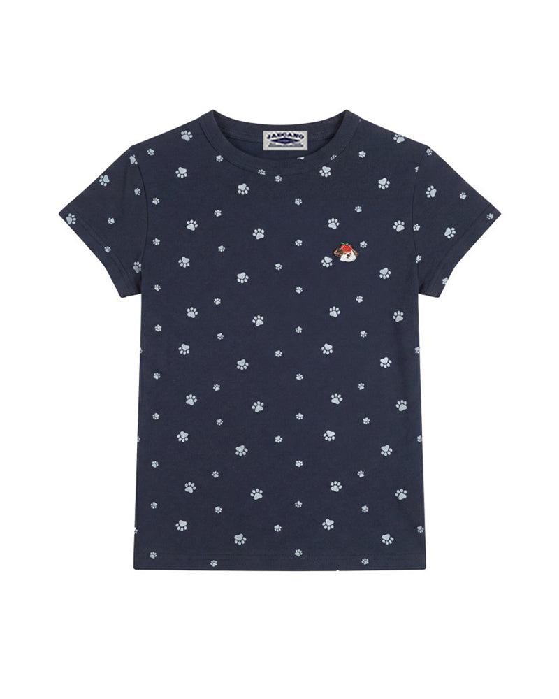 Puppy Paw Print Slim Fit Short Sleeve
