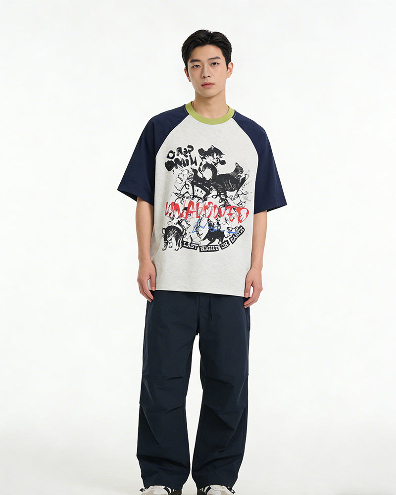 Casual Colorblock Short-Sleeved Shirt