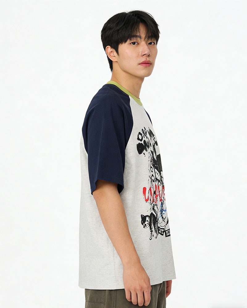 Casual Colorblock Short-Sleeved Shirt