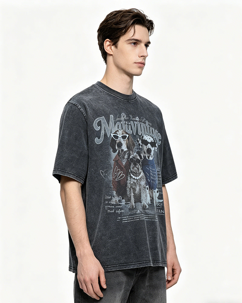 Retro casual short-sleeved shirt