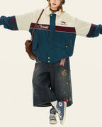 Versatile vintage embroidered lapel jacket