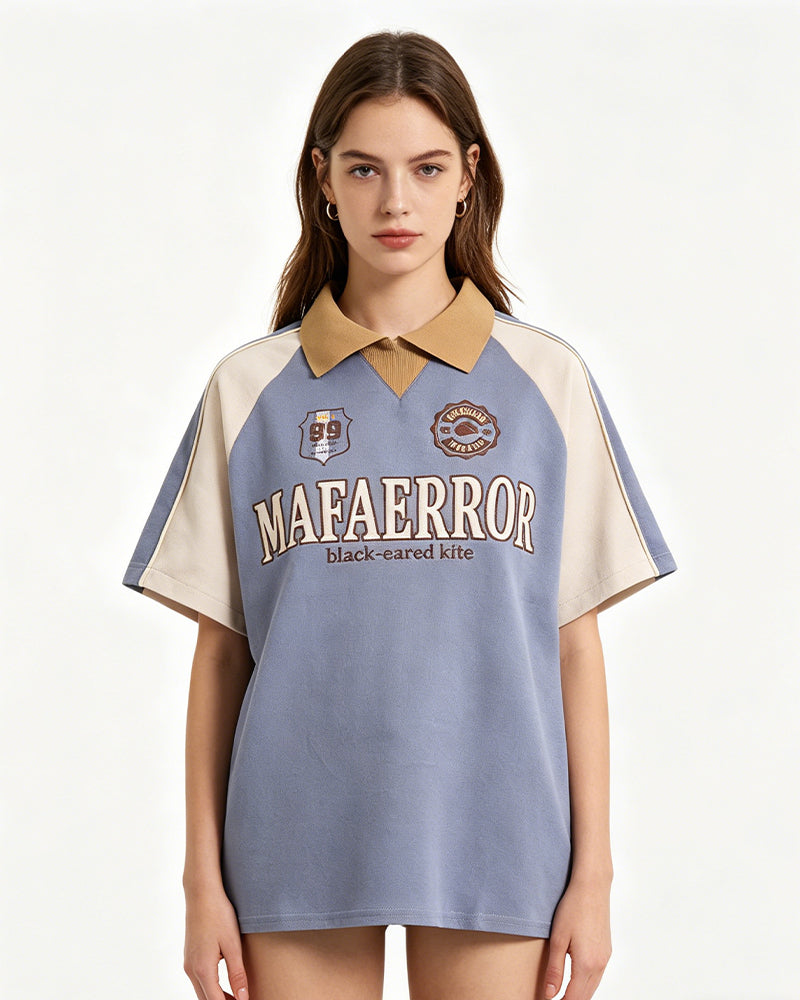 American retro raglan short sleeves