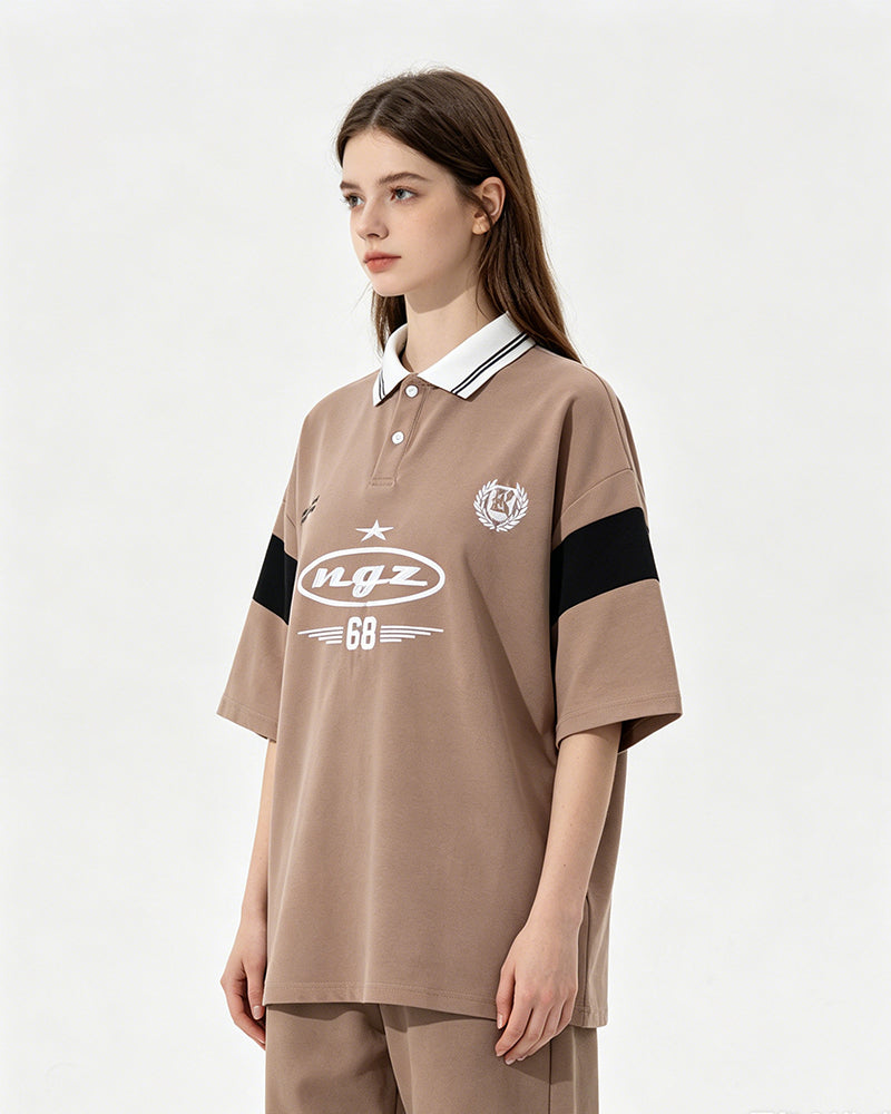 Digital Embroidered Short-Sleeve