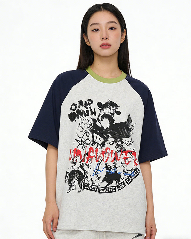 Casual Colorblock Short-Sleeved Shirt Hover Image