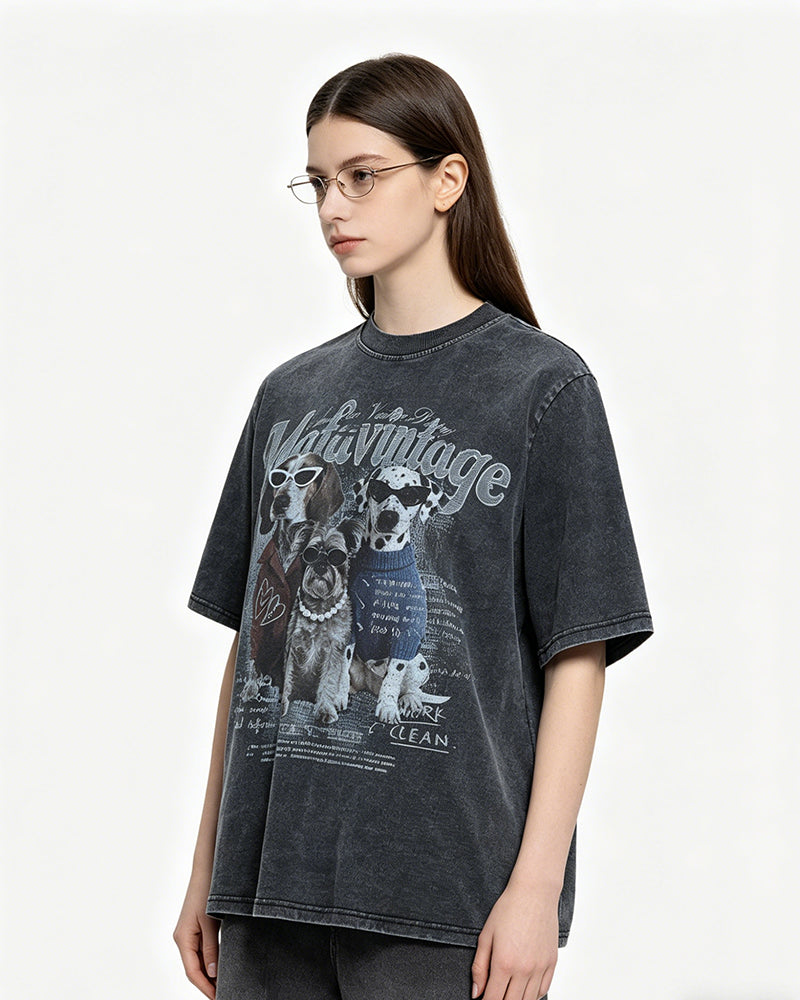 Retro casual short-sleeved shirt