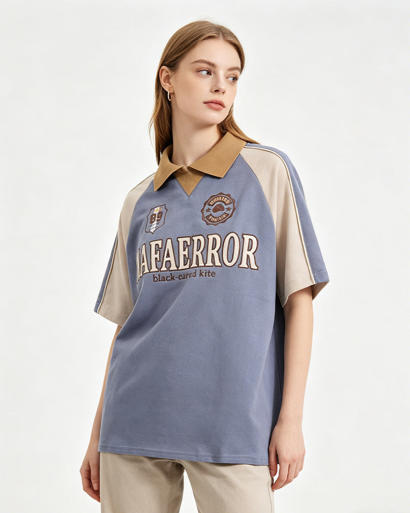 American retro raglan short sleeves