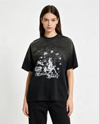 Washed gradient short-sleeved shirt