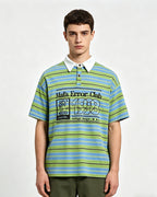 Striped color-blocked versatile short-sleeved shirt