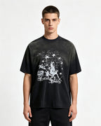 Washed gradient short-sleeved shirt