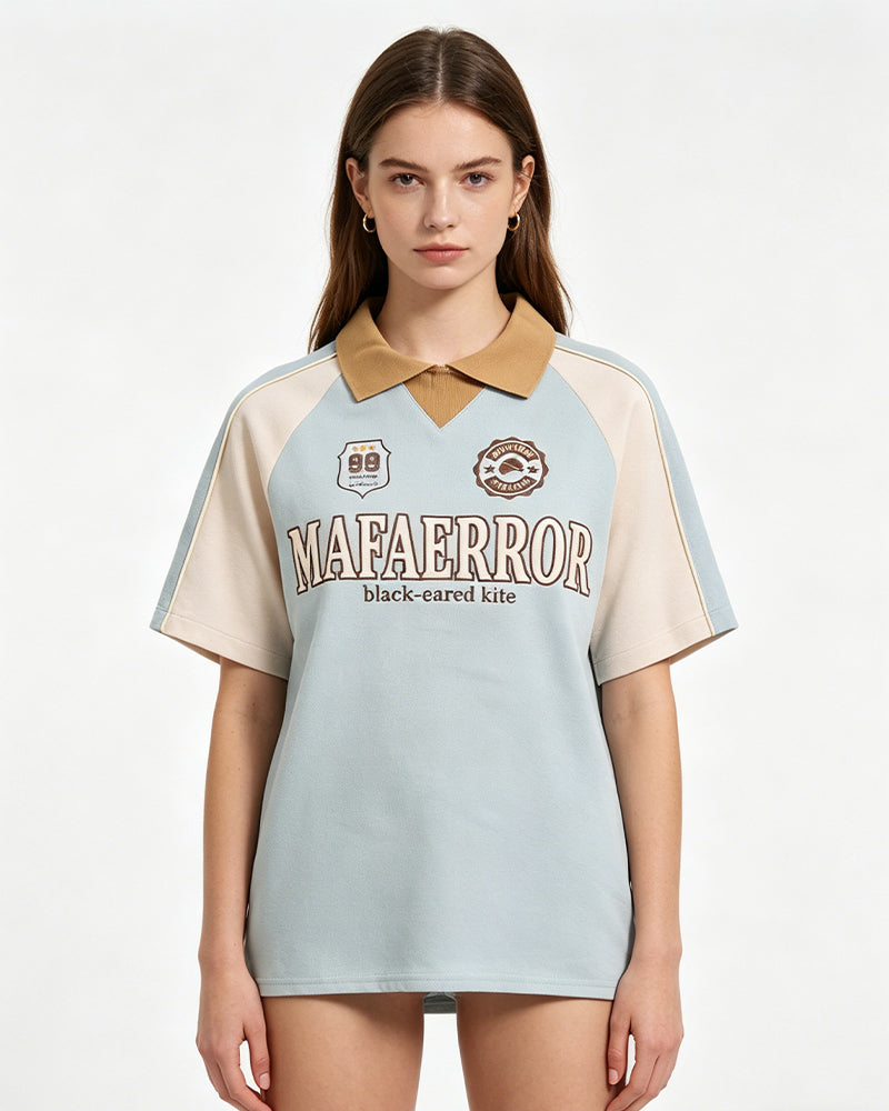 American retro raglan short sleeves