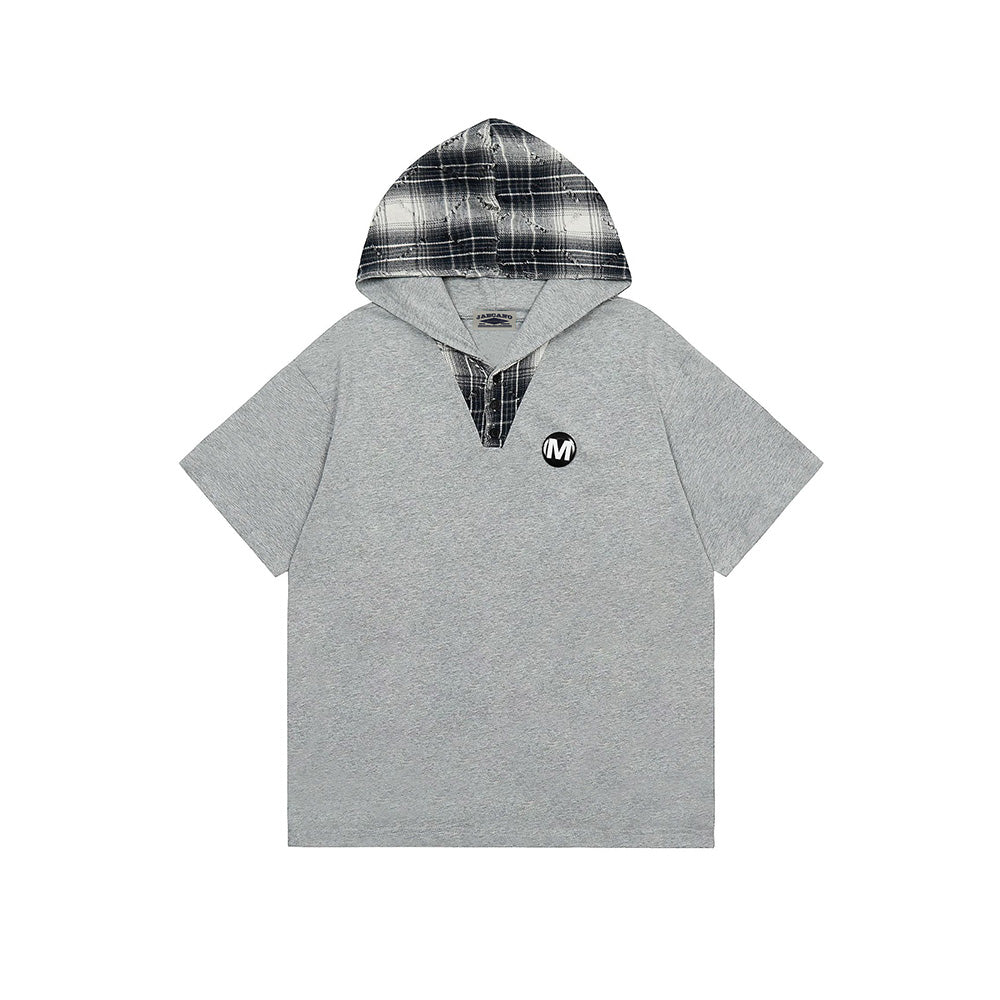 Retro hooded short sleeves
