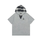 Retro hooded short sleeves