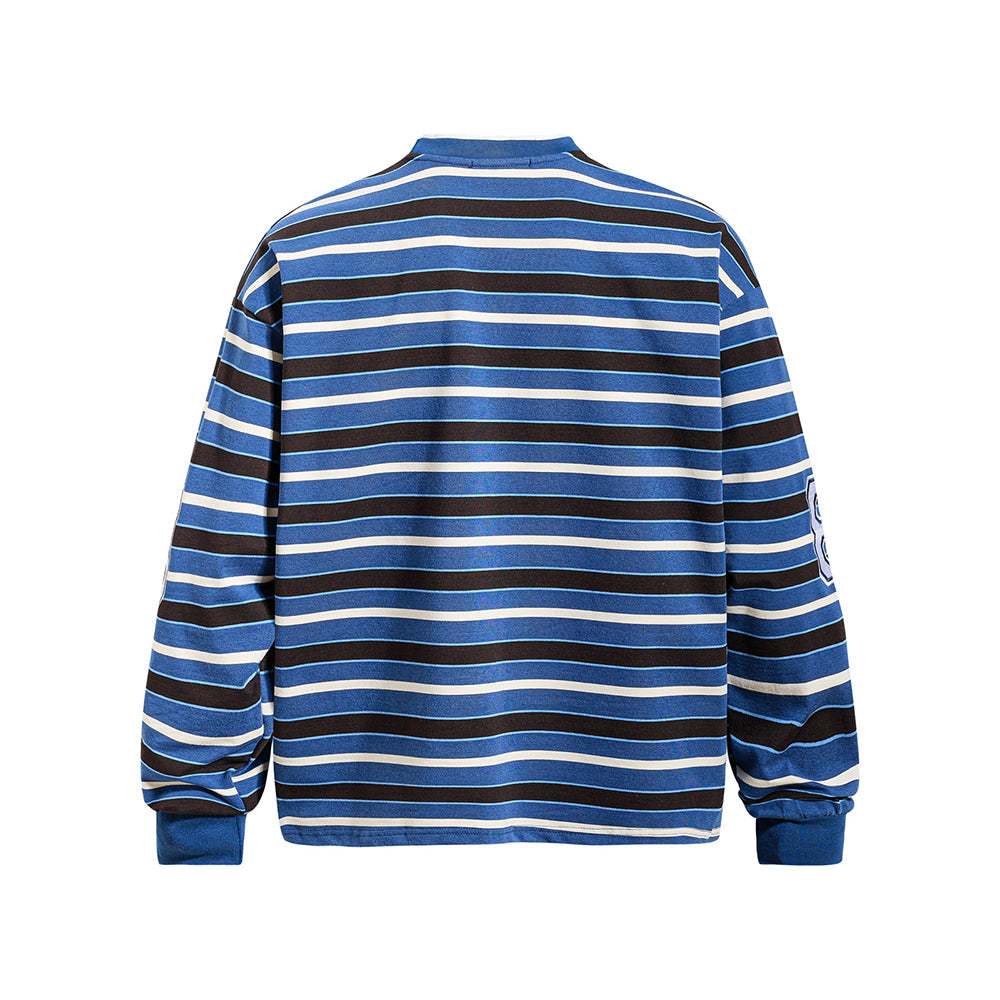 Striped color-blocked sweatshirt