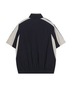 American retro patchwork sports short-sleeved jacket