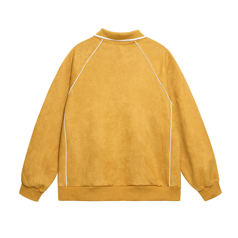 Retro lapel sweatshirt