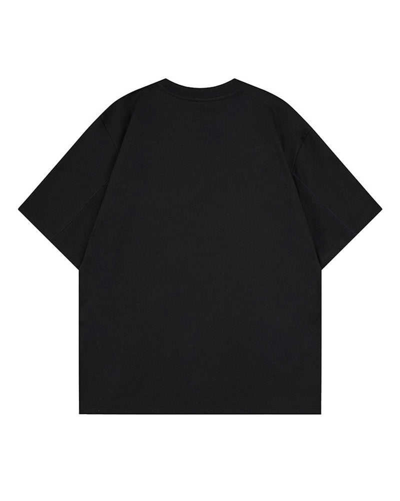 Contrast color short sleeves