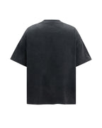 Vintage washed distressed short-sleeved shirt