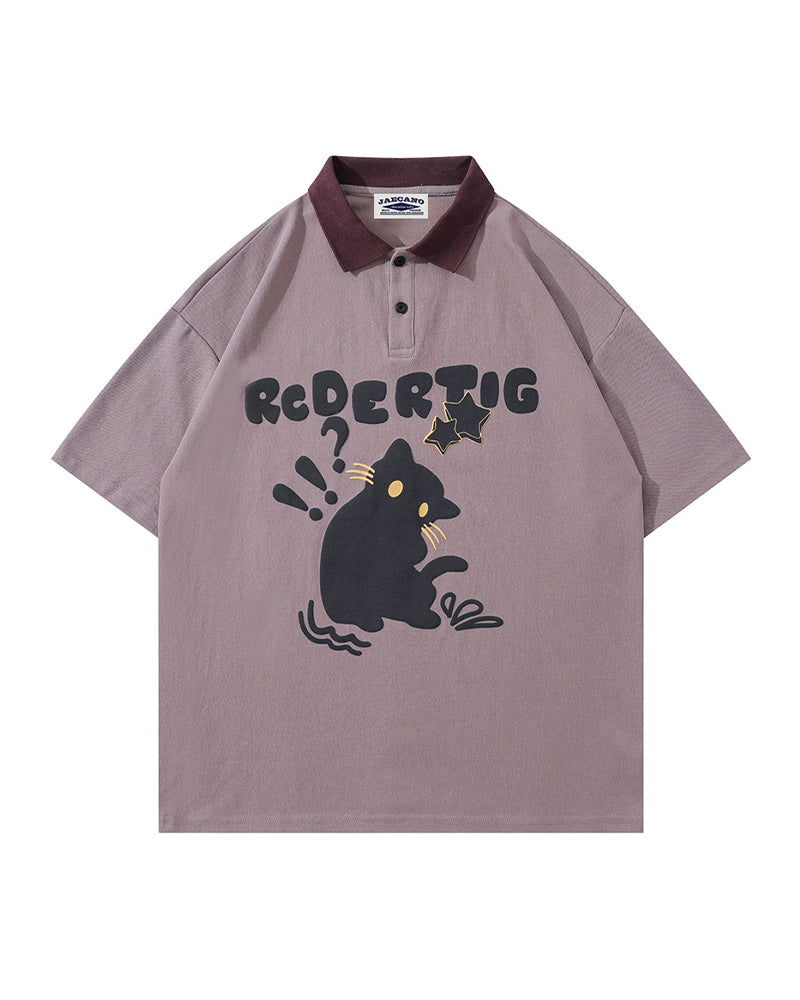 American retro kitten short sleeves