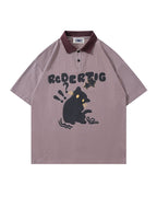 American retro kitten short sleeves