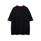 Contrast color letter short sleeves