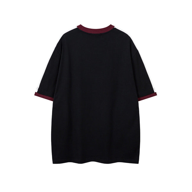 Contrast color letter short sleeves Main Image