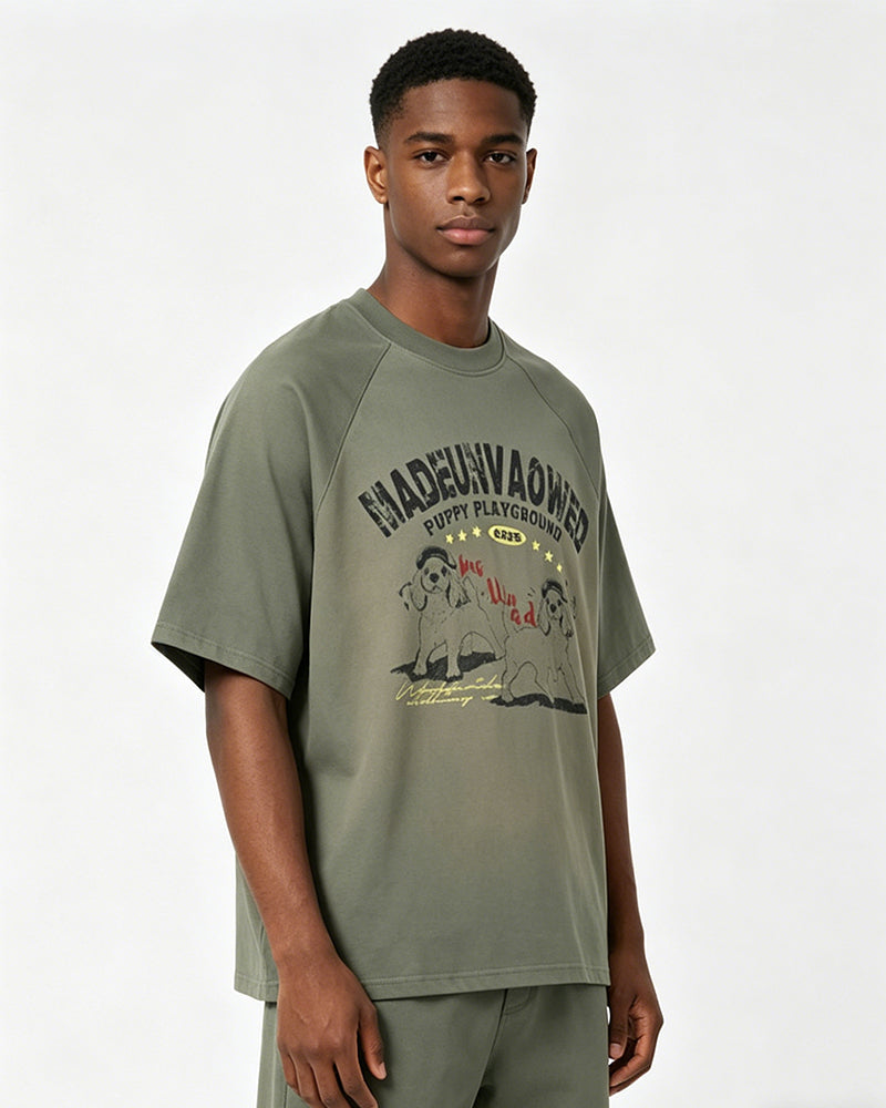 Vintage distressed crew neck short sleeve