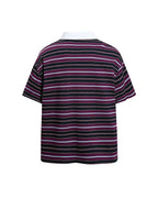 Striped color-blocked versatile short-sleeved shirt