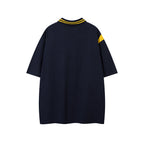 Contrast color short sleeves