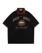 American retro hip hop embroidered letter short sleeves