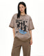Splatter-style distressed short-sleeved shirt