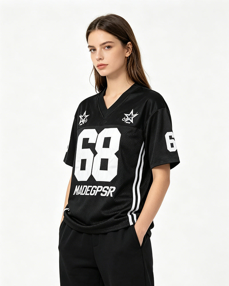 Embroidered sports short sleeves
