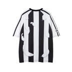 Vertical striped couple short sleeves