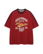 Contrast color letter print short sleeves