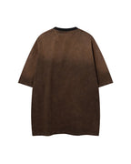 Washed distressed short-sleeved shirt