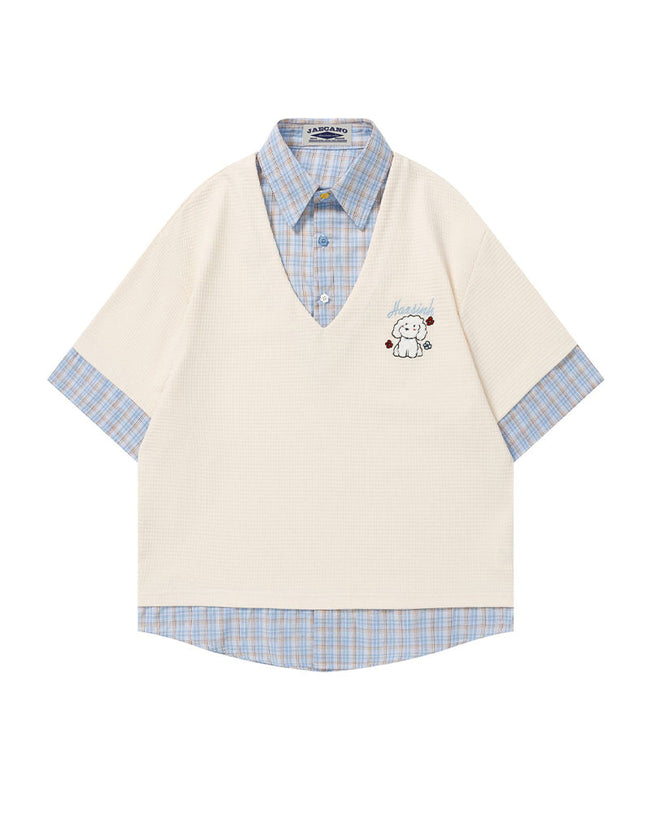 Faux two-piece polo shirt Hover Image