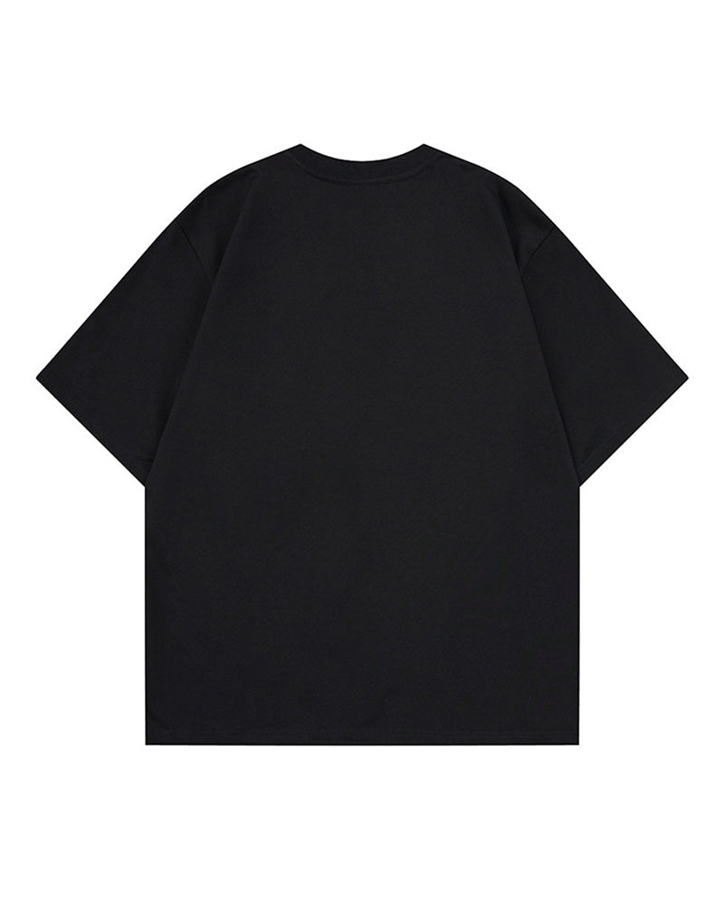 Irregular Color-Block Stripe Short-Sleeve Top