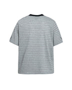 Embroidered striped short-sleeved shirt