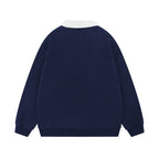 Fake two-piece college style sweatshirt
