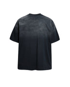 Distressed washed short-sleeved shirt
