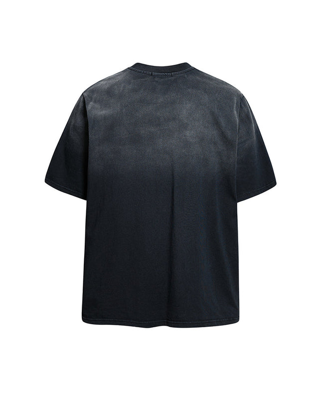 Distressed washed short-sleeved shirt Main Image