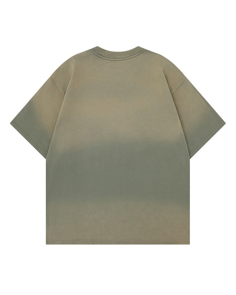 Distressed casual short-sleeved shirt