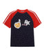Bear-print color-blocked short-sleeved T-shirt (women's)