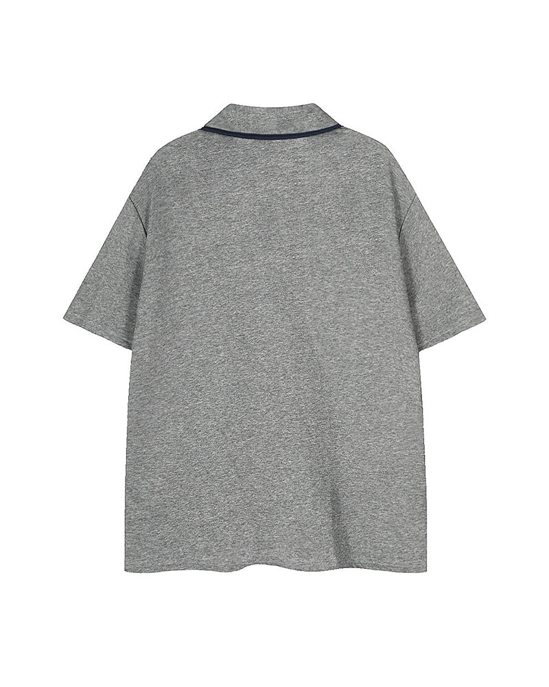 Color Block Casual Short Sleeve