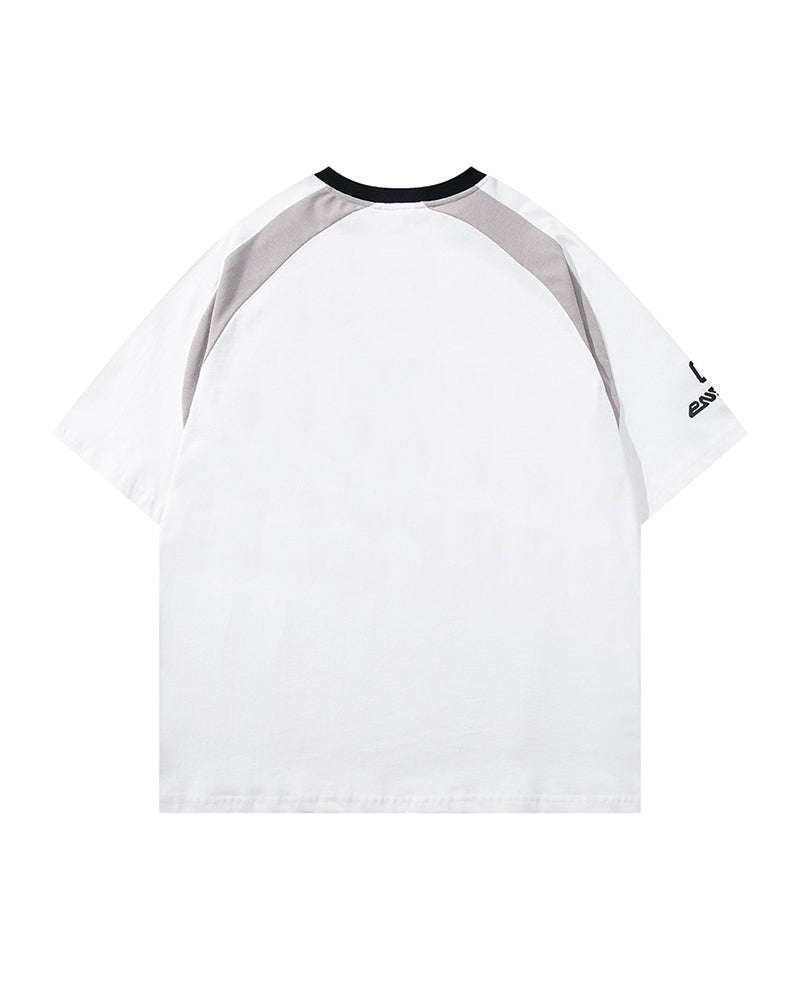 Sports style patchwork short sleeves