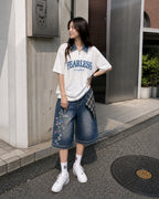 American retro lapel zipper short sleeves