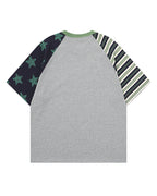 Retro Color-block Short-sleeved T-shirt